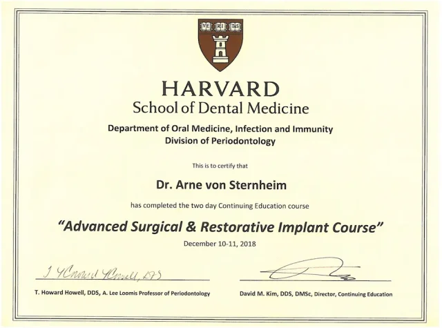 Harvard Advanced Implant Course 2018